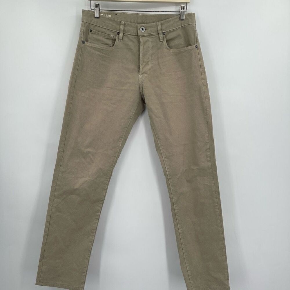 G-Raw Star Khaki Straight Leg Slim Fit Chino Denim Pants Size 29/30